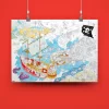 COLORING POSTER - Pirates - 100 x 70 - Afbeelding 2