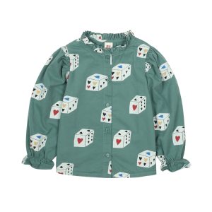 Heart Dice Shirring Blouse