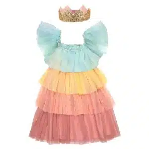 Rainbow ruffle princess dress up