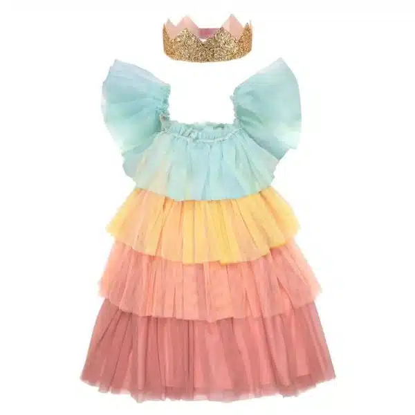 Rainbow ruffle princess dress up