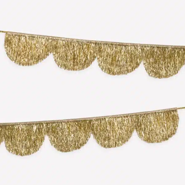 Gold tinsel scallop garland - Afbeelding 2